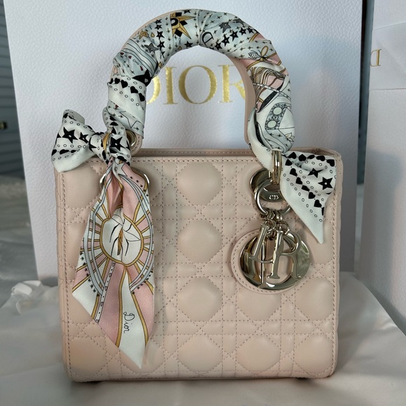 100% AUTHENTIC POWDER PINK SMALL LADY DIOR MY ABCDIOR BAG - Picture 8 of 13